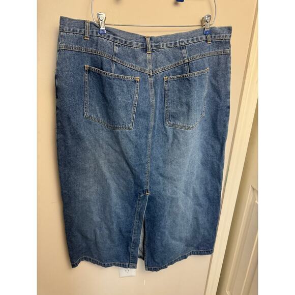 Vintage Plus Sized Just Blu Sequin Mermaid Skirt 22W Denim Back Slit 90’s - Picture 6 of 10